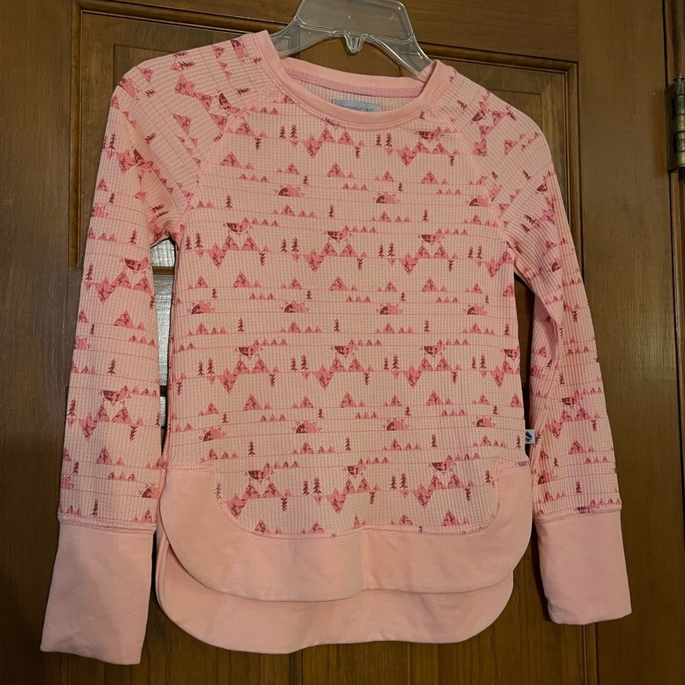 Ocean+ Coast Peach/Pink Kids Long Sleeve “Thermal”‎ Shirt, Size Small